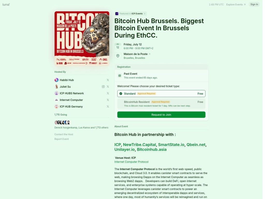 Bitcoin Hub Brussels @ EthCC 7 - Event screenshot