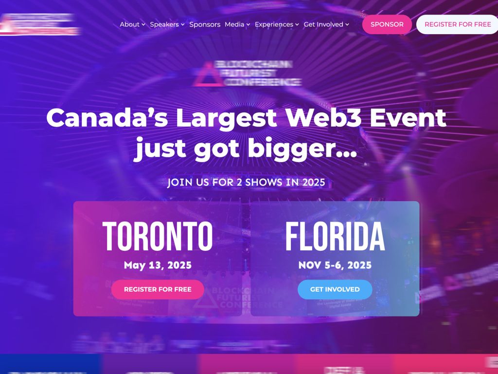 Blockchain Futurist Conference 2025 Toronto screenshot