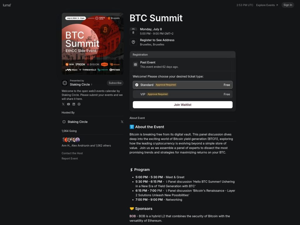 BTC Summit @ EthCC 7 Brussels - Event screenshot