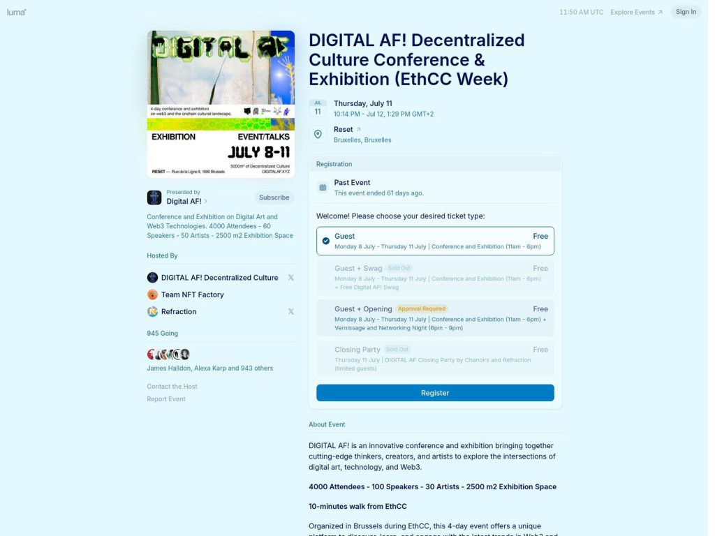Digital AF! @ EthCC 7 Brussels - Event screenshot