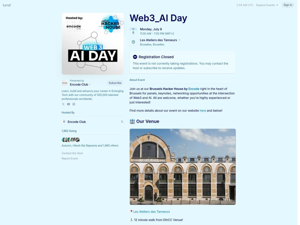 Encode Club Web3_AI Day @ EthCC 7 Brussels image
