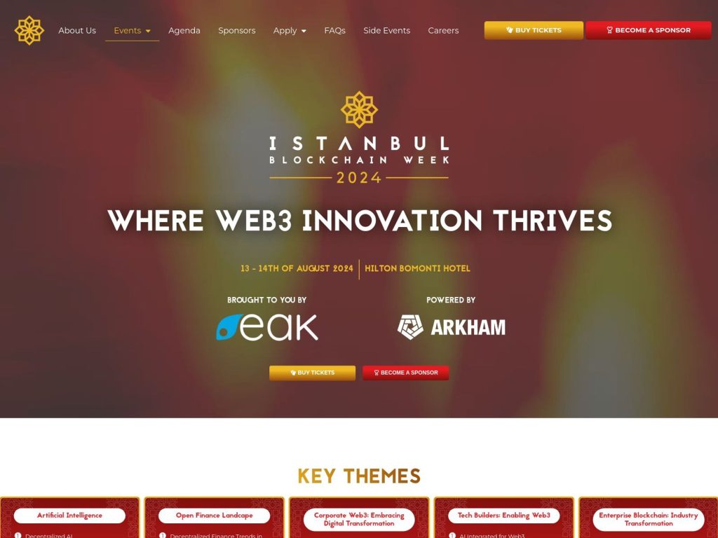 Istanbul Blockchain Week 2024 - Event screenshot