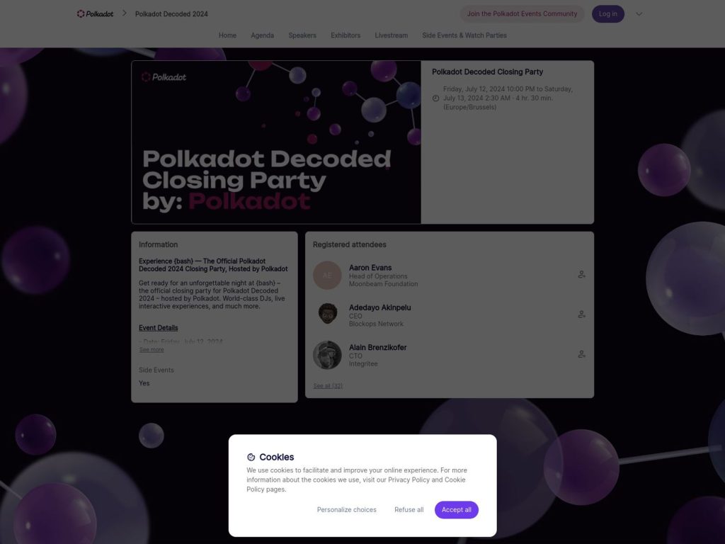 Polkadot Decoded Closing Party - Event screenshot