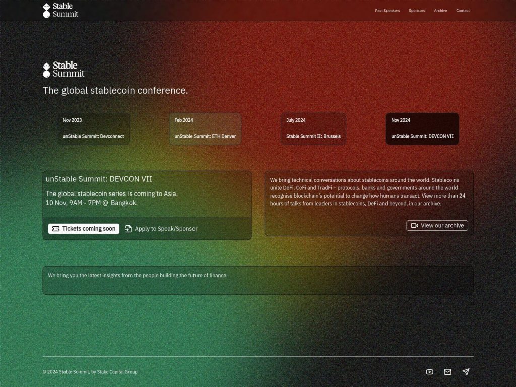 Stable Summit @ EthCC 7 Brussels - Event screenshot