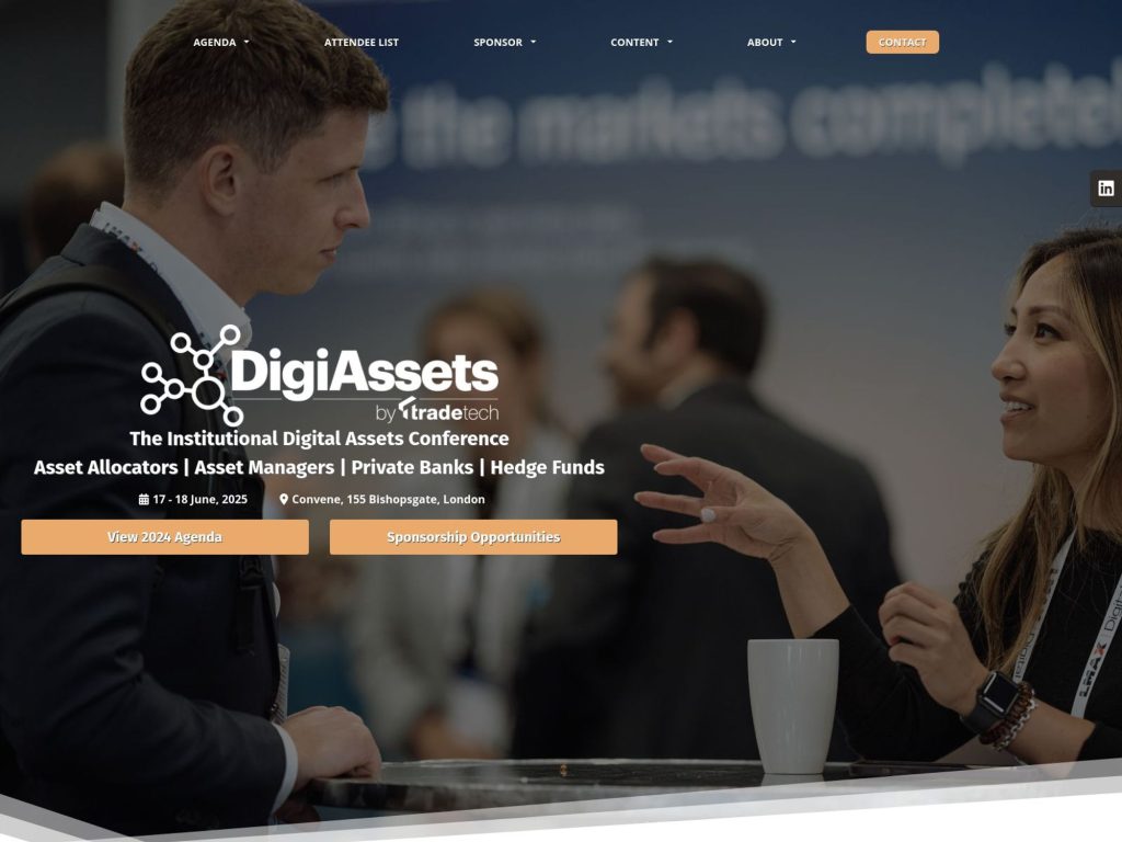 The Institutional Digital Assets Conference - DigiAssets - Event screenshot