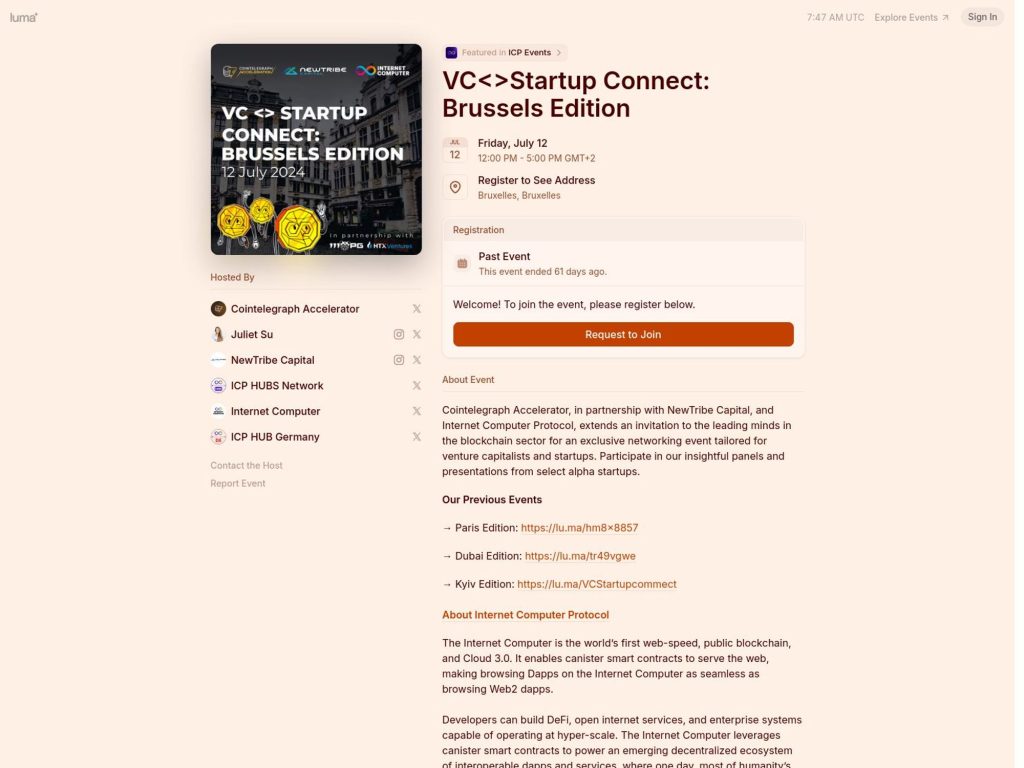 VC & Startup Connect @ EthCC 7 Brussels image