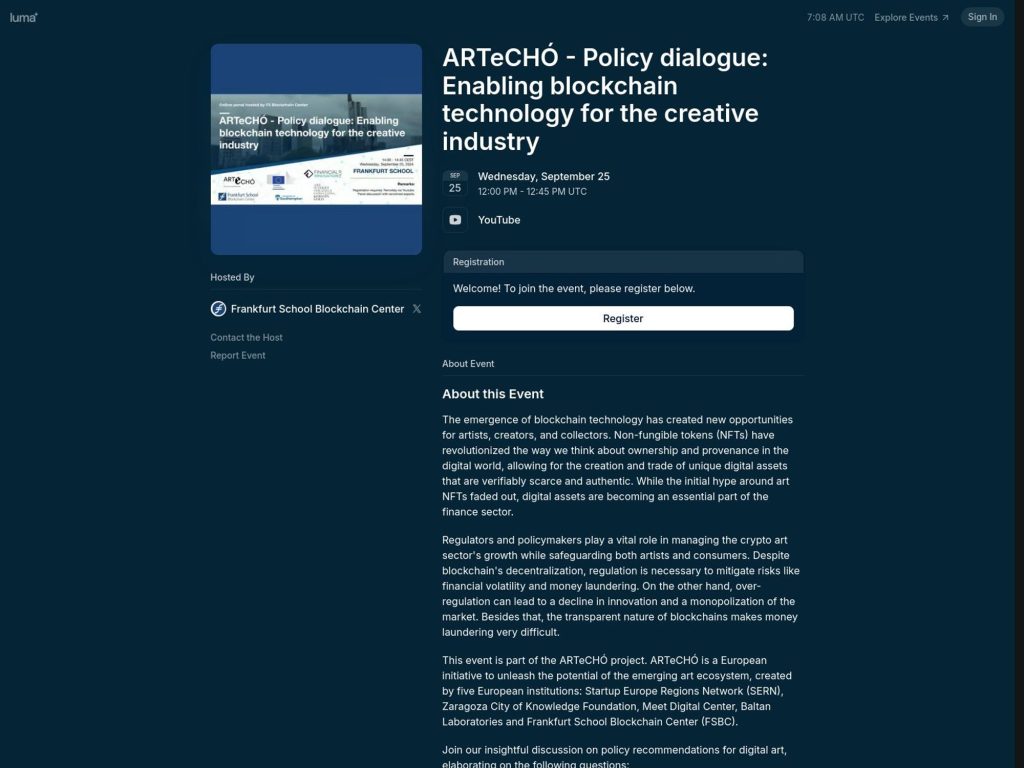 ARTeCHÓ - Policy dialogue: Enabling blockchain technology for the creative industry image