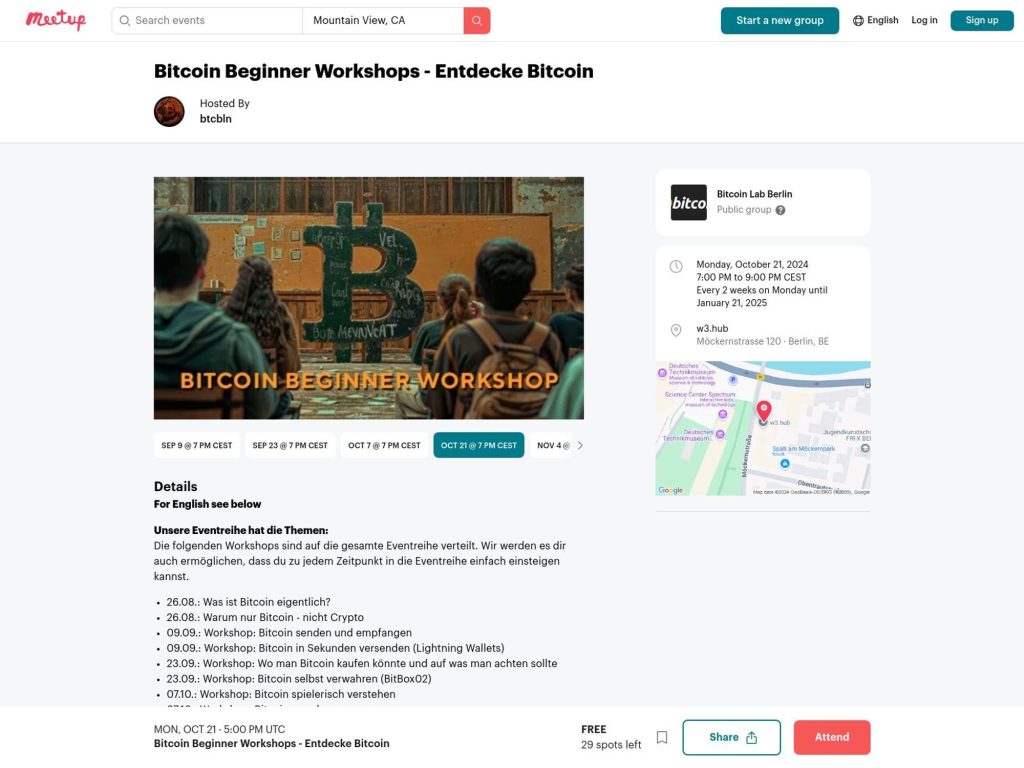 Bitcoin Beginner Workshop - Bitcoin wallets - Event screenshot