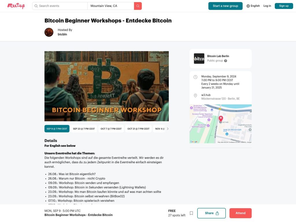 Bitcoin Beginner Workshop - Send and receive Bitcoin image