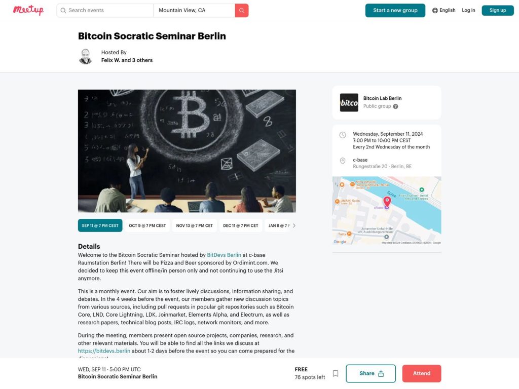 Bitcoin Socratic Seminar Berlin - September 2024 - Event screenshot