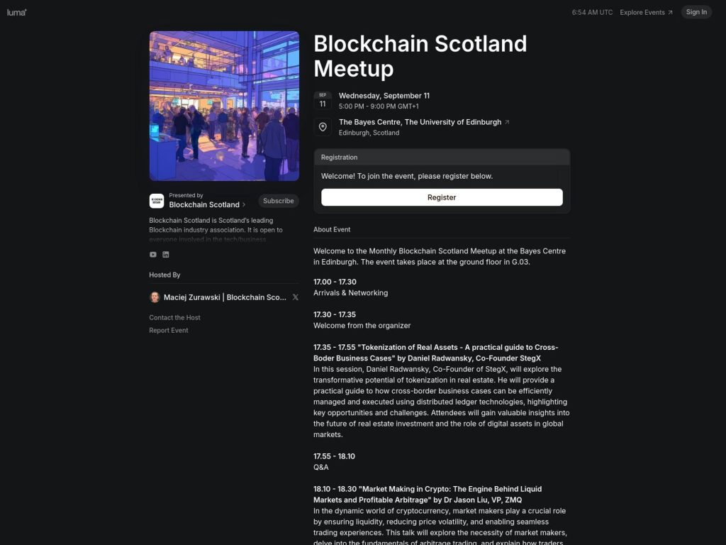 Blockchain Scotland Meetup - Event screenshot