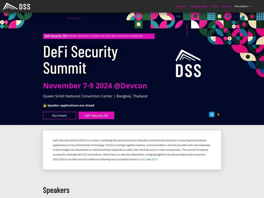 DeFi Security Summit - Event screenshot