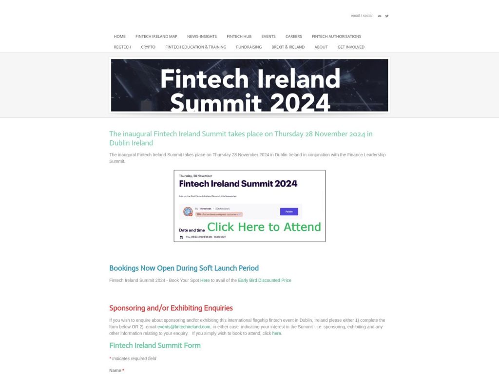 Fintech Ireland Summit - Event screenshot