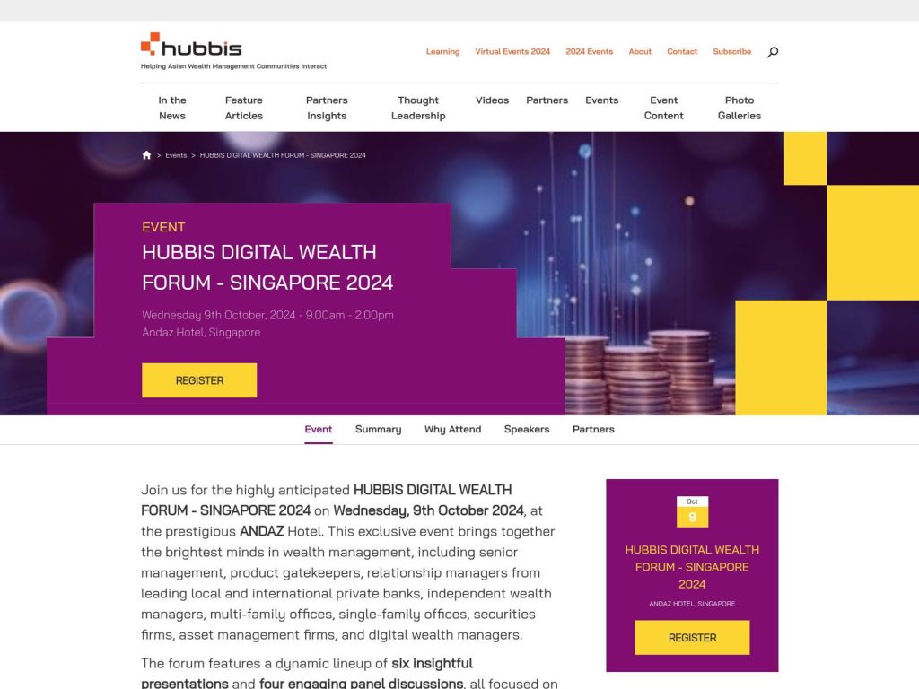 Hubbis Digital Wealth Forum - Event screenshot