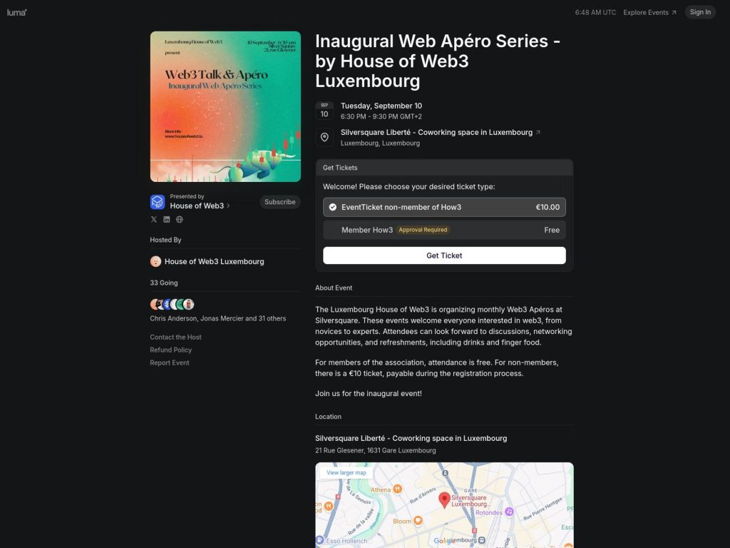 Inaugural Web Apéro Series - by House of Web3 Luxembourg image