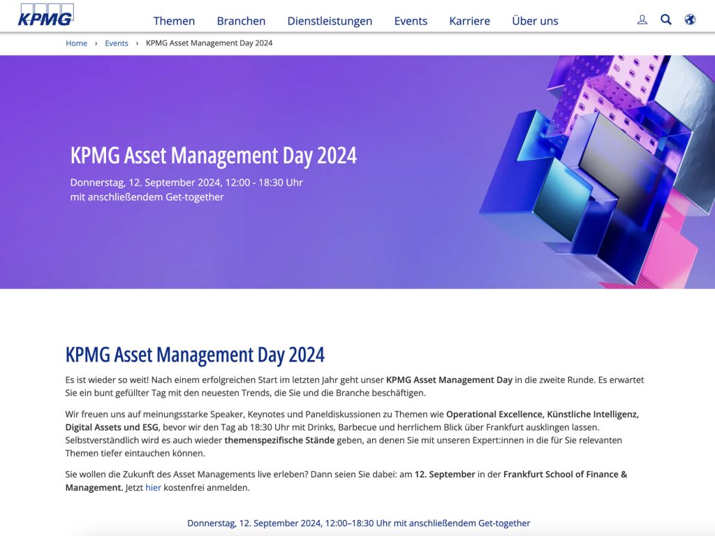 KPMG Asset Management Day 2024 - Event screenshot