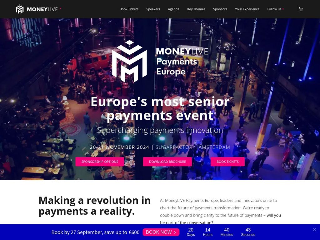 MoneyLive Payments Europe - Event screenshot