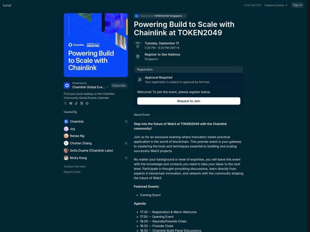 Powering Build to Scale with Chainlink at TOKEN2049 - Event screenshot