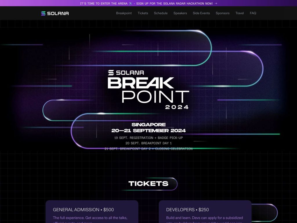 Solana Breakpoint 2024 - Event screenshot