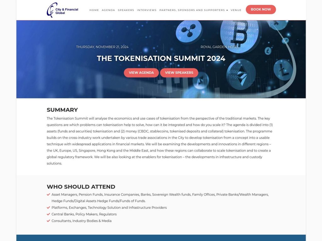 The Tokenisation Summit 2024 - Event screenshot