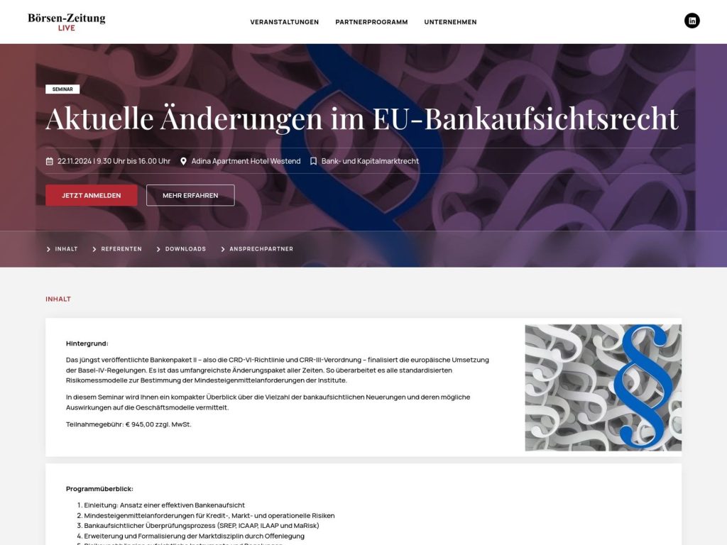Aktuelle Änderungen im EU-Bankaufsichtsrecht image