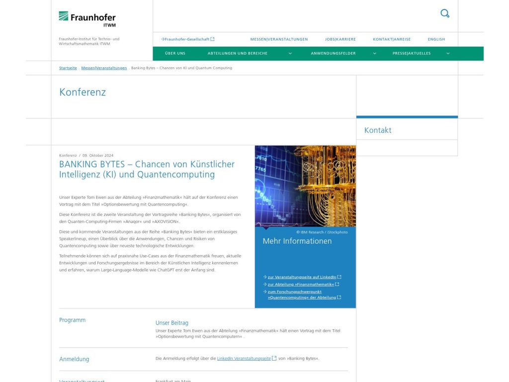 Banking Bytes - KI und Quantencomputing in Finance #2 @KfW screenshot