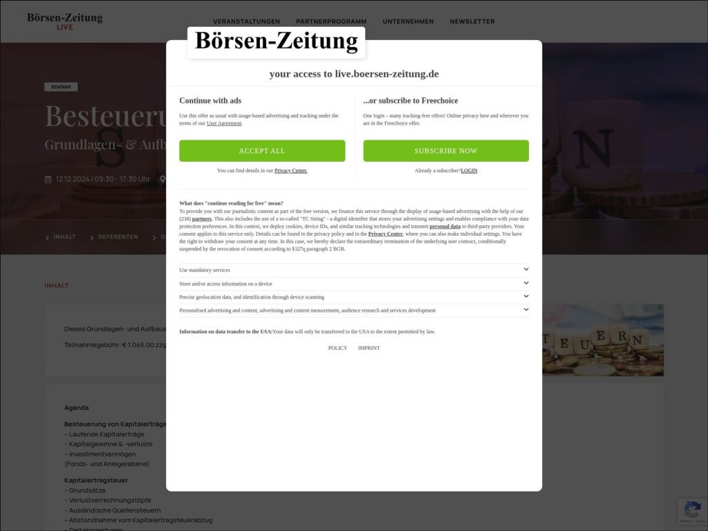 Besteuerung von Kapitalerträgen screenshot