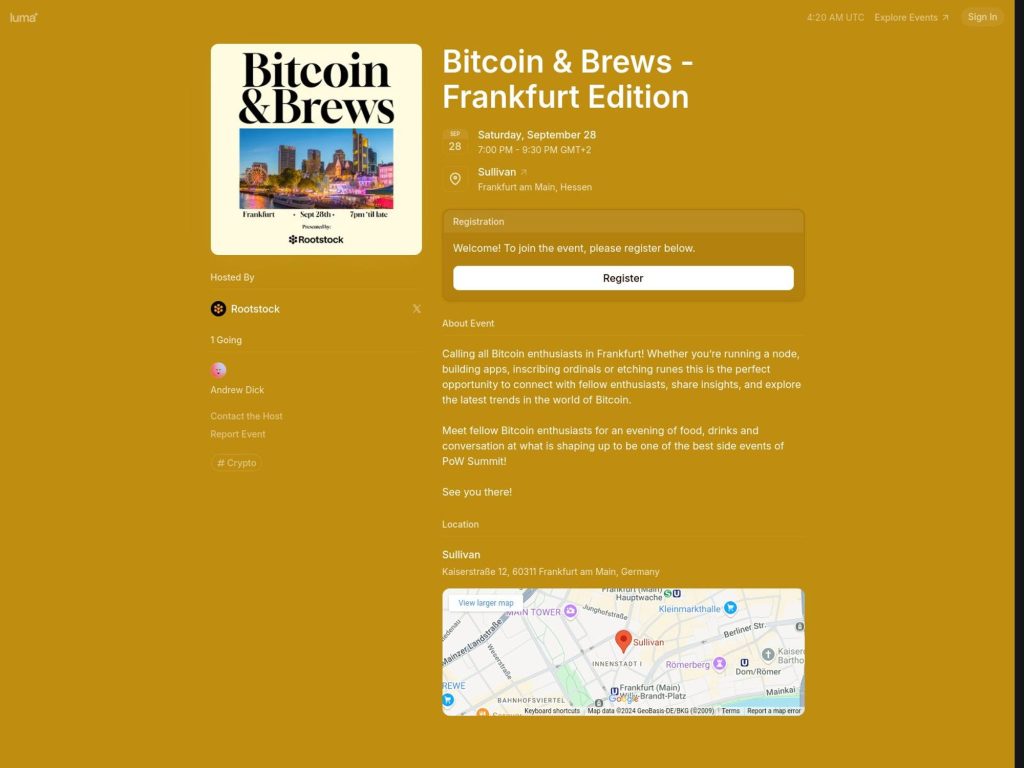 Bitcoin & Brews - Frankfurt Edition image