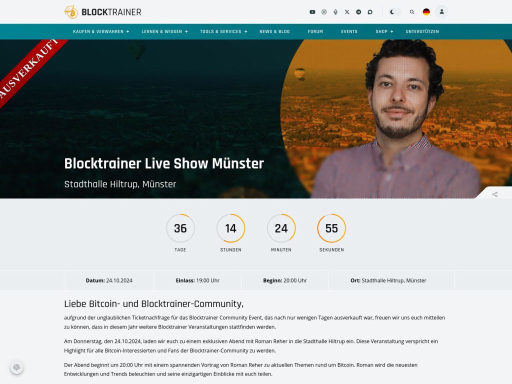 Blocktrainer Live Show Münster - Event screenshot