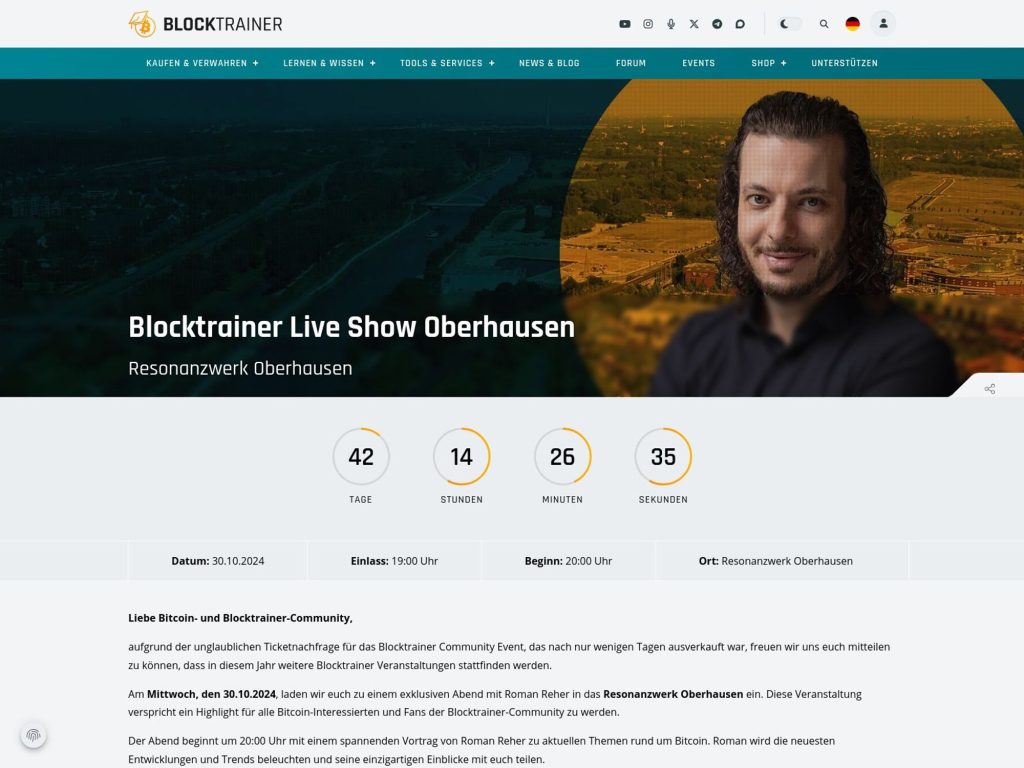 Blocktrainer Live Show Oberhausen - Event screenshot