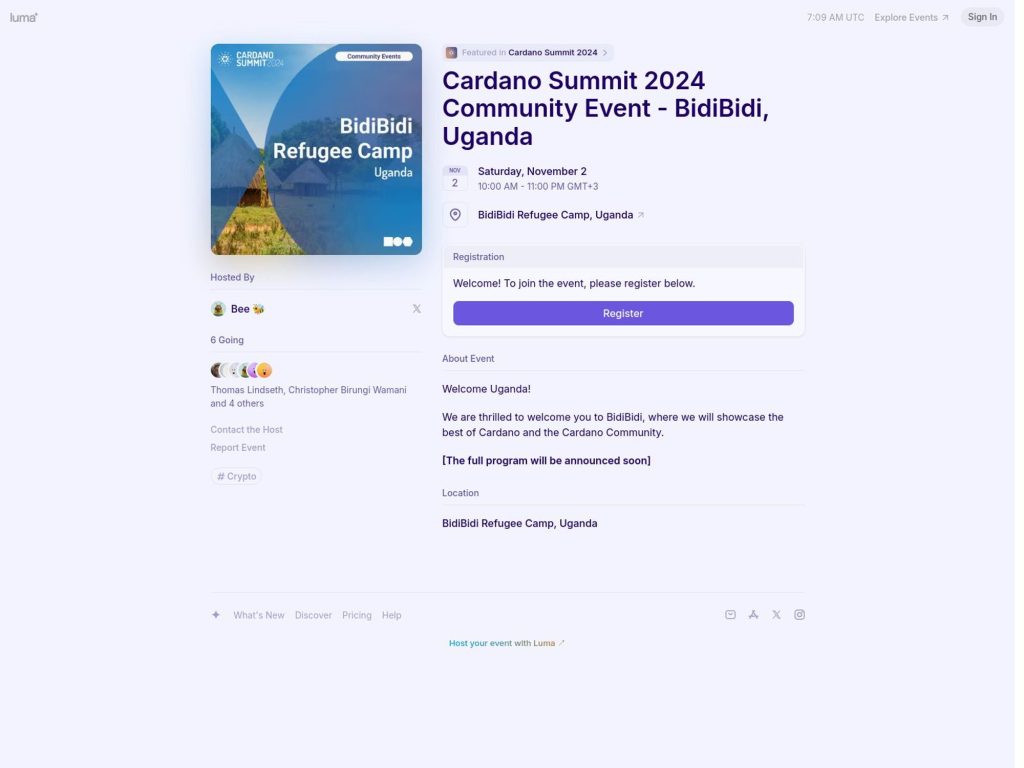 Cardano Summit 2024 Community Event - BidiBidi, Uganda image
