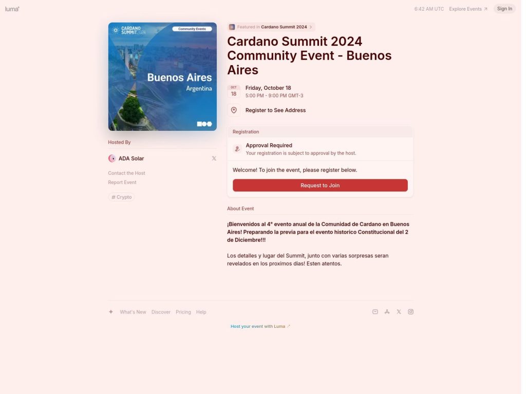 Cardano Summit 2024 Community Event - Buenos Aires image