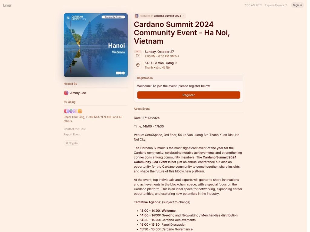 Cardano Summit 2024 Community Event - Ha Noi, Vietnam - Event screenshot