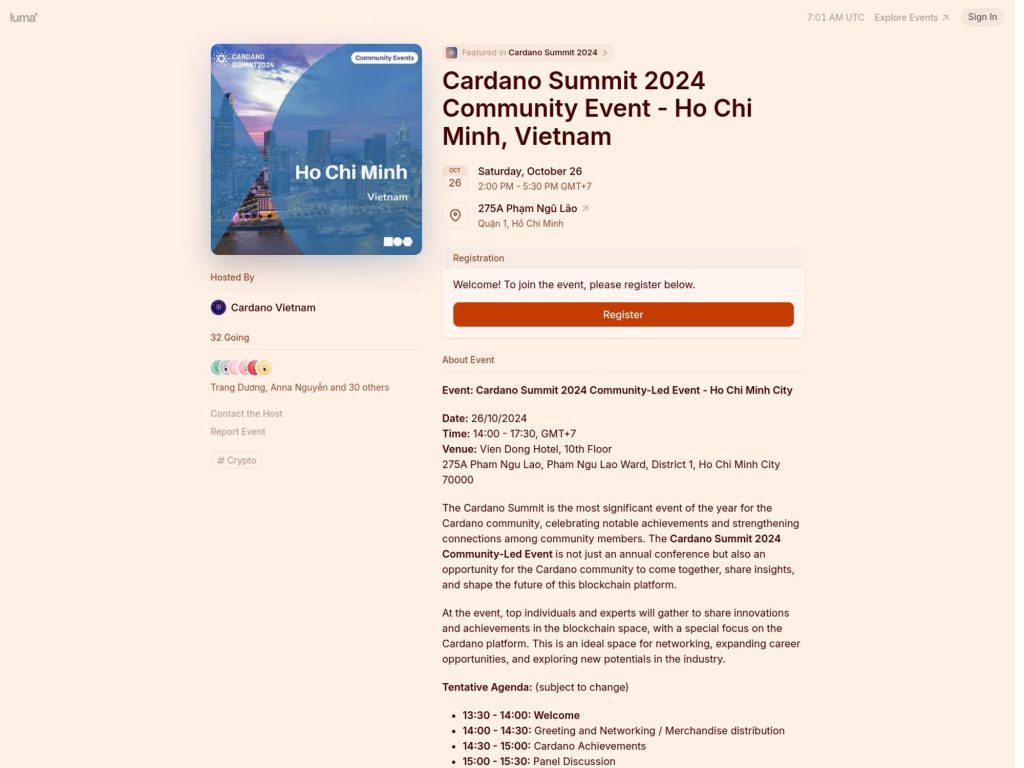 Cardano Summit 2024 Community Event - Ho Chi Minh, Vietnam - Event screenshot