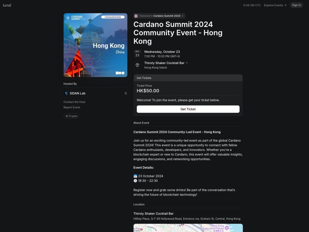 Cardano Summit 2024 Community Event - Hong Kong image