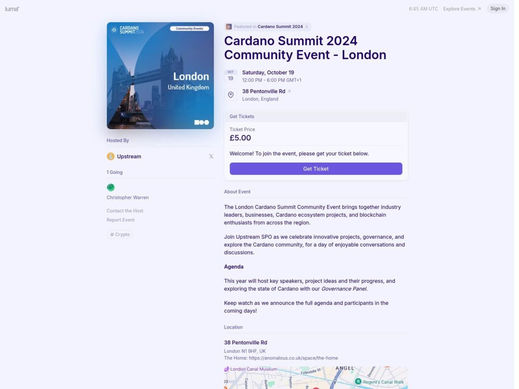Cardano Summit 2024 Community Event - London - Event screenshot