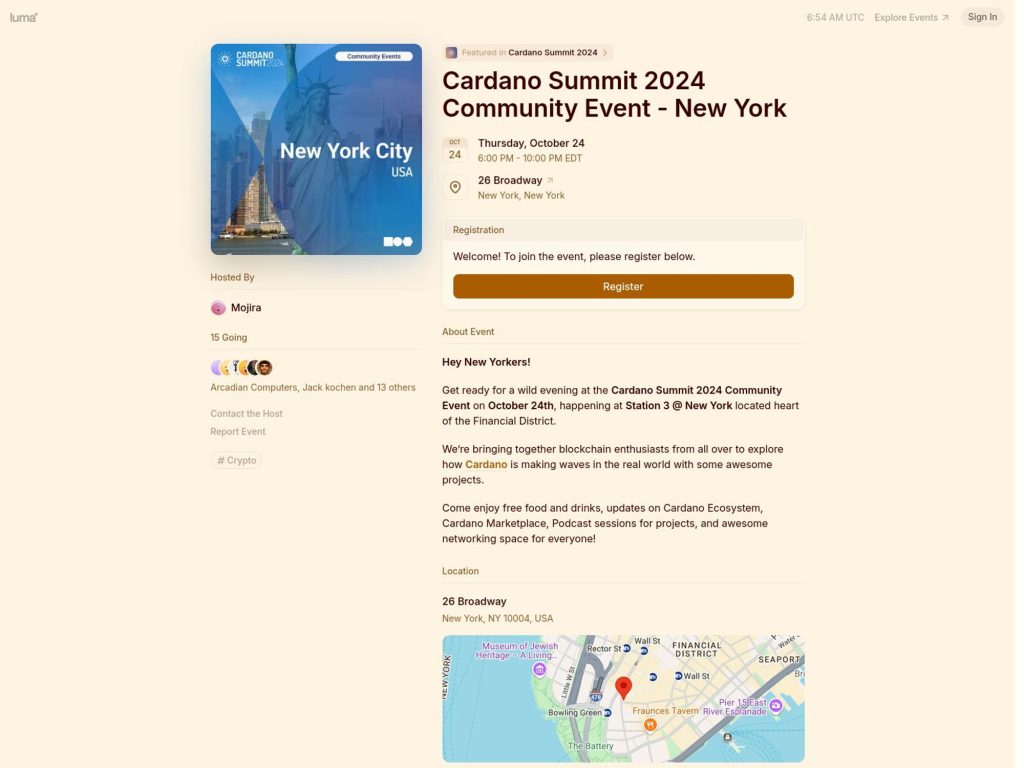 Cardano Summit 2024 Community Event - New York image