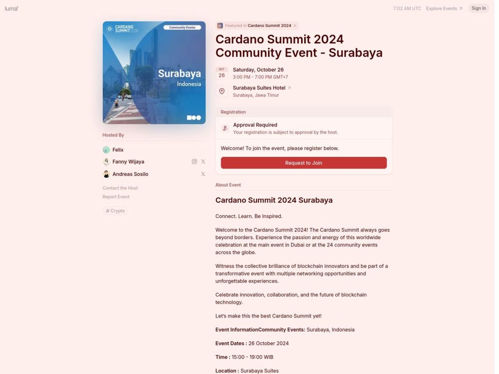 Cardano Summit 2024 Community Event - Surabaya - Event screenshot