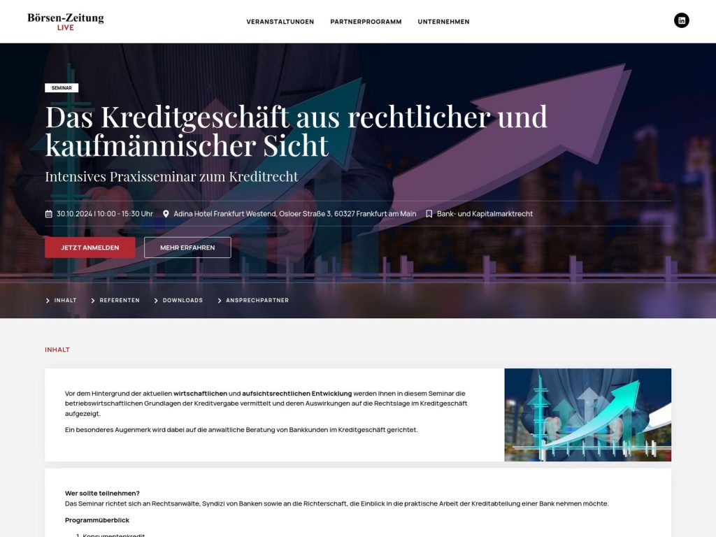 Das Kreditgeschäft aus rechtlicher und kaufmännischer Sicht image