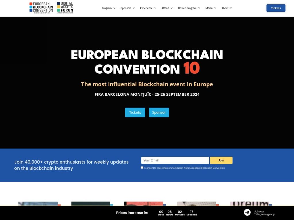 European Blockchain Convention - Event screenshot