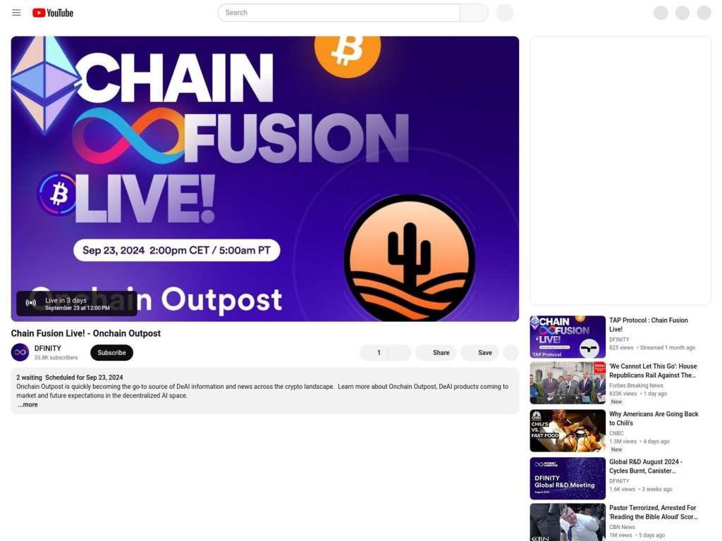 ICP Chain Fusion Live - Onchain Outpost image