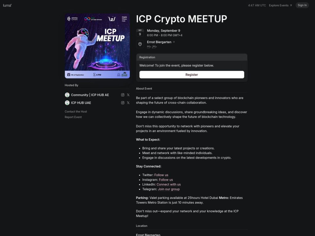 ICP Crypto Meetup - Event screenshot