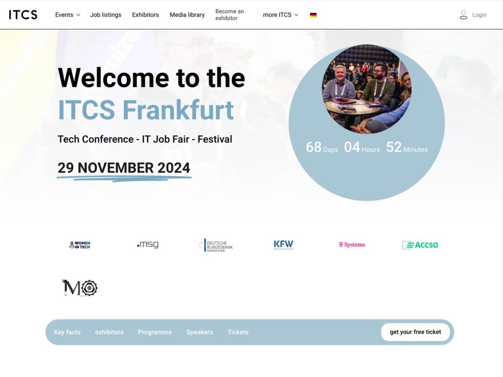 ITCS Frankfurt - Tech Conference - IT Job Fair - Festival - Event screenshot