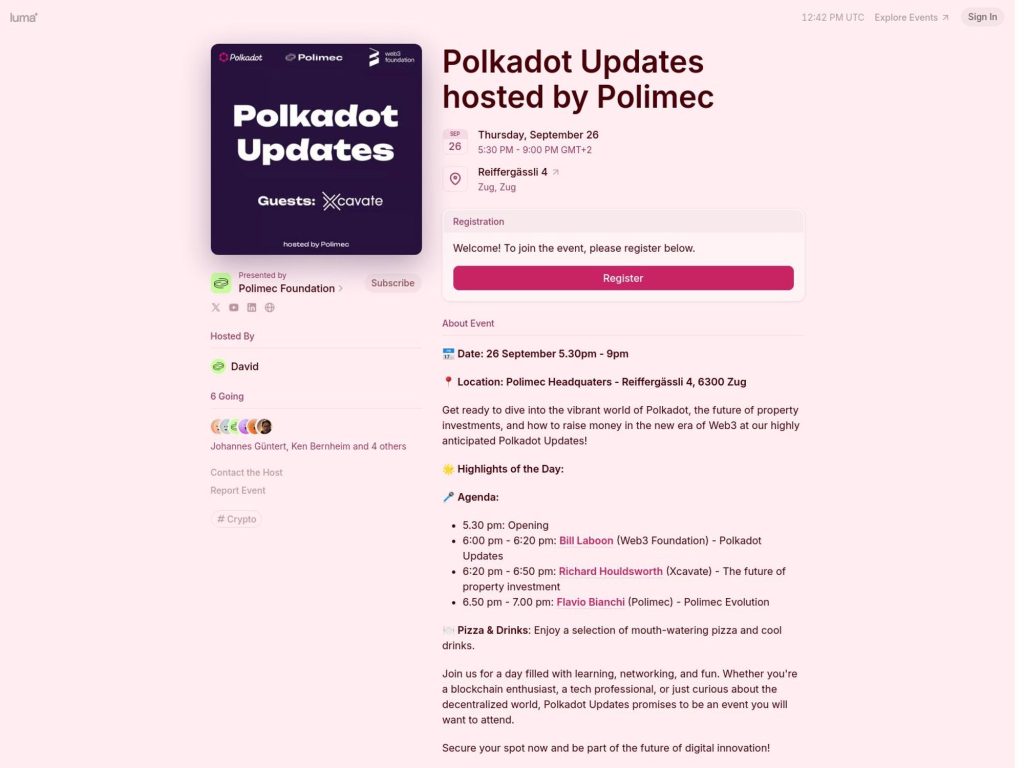 Polkadot Updates hosted by Polimec - Event screenshot