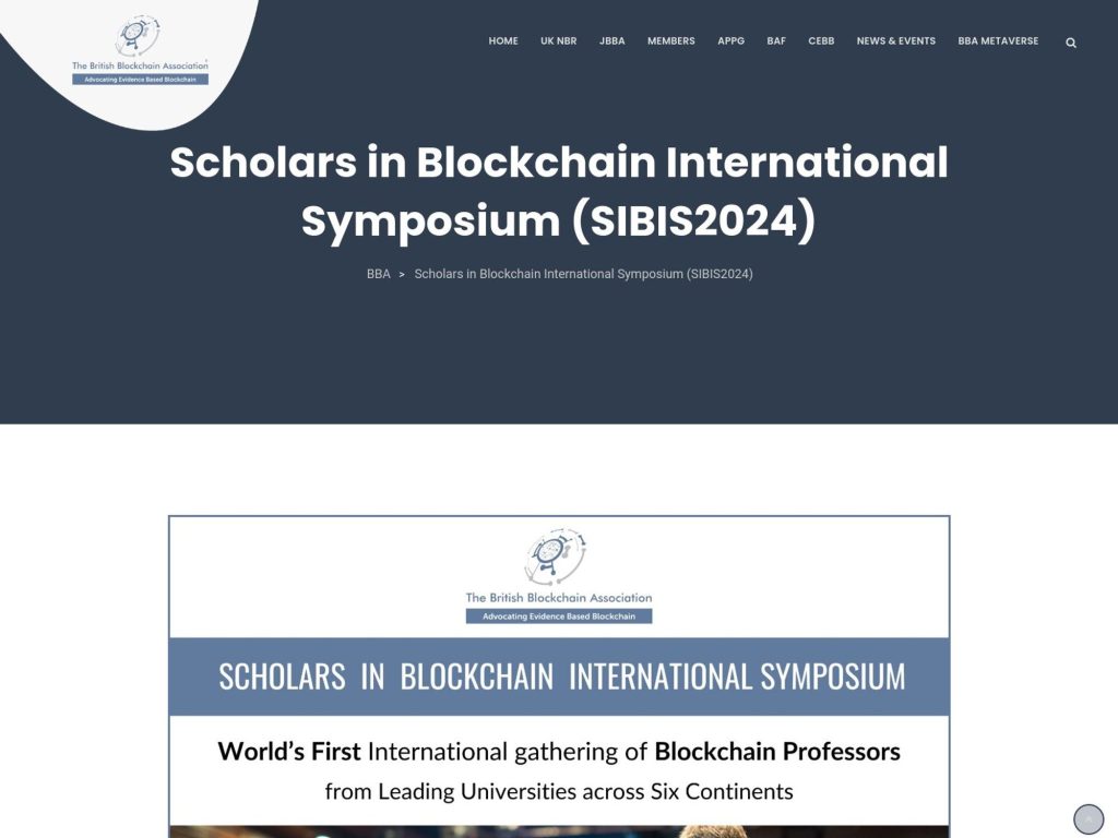 Scholars in Blockchain International - Event screenshot