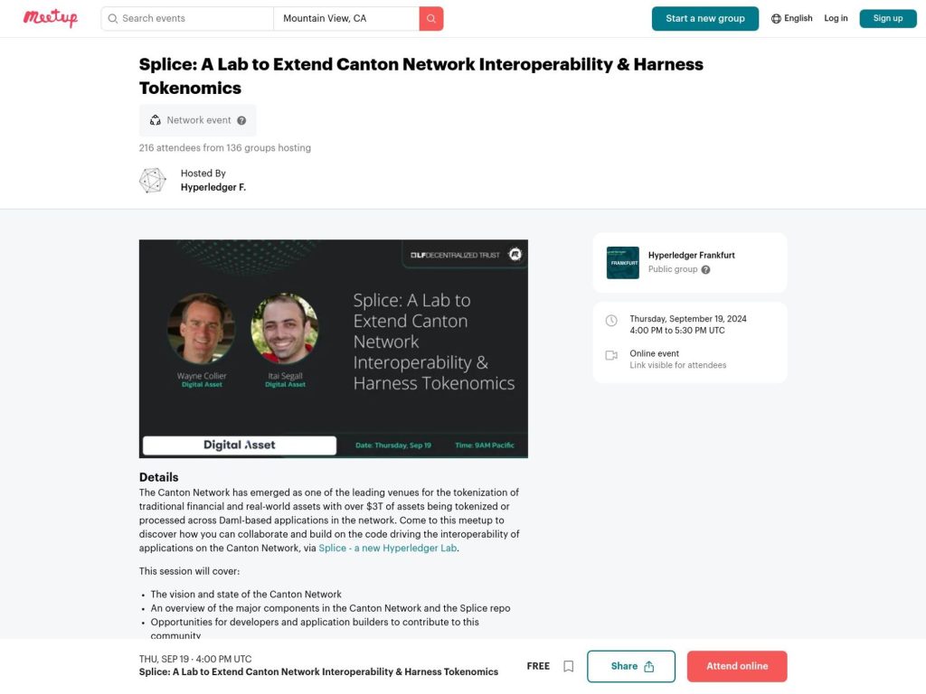 Splice: A Lab to Extend Canton Network Interoperability & Harness Tokenomics - Event screenshot