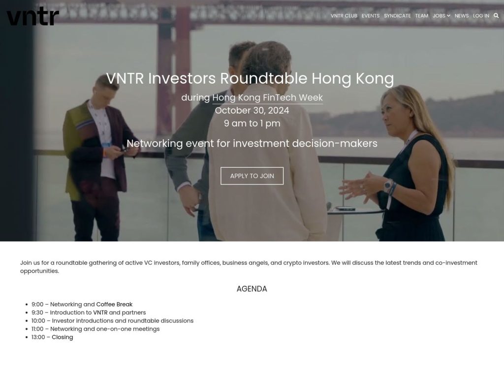 VNTR Investors Roundtable Hong Kong - Event screenshot