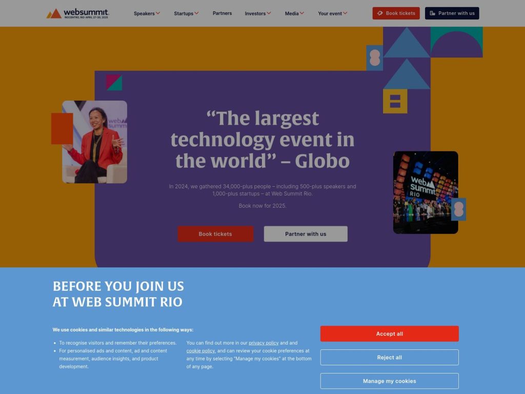 Web Summit Rio 2025 - Event screenshot
