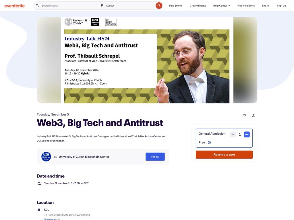Web3, Big Tech and Antitrust - Event screenshot