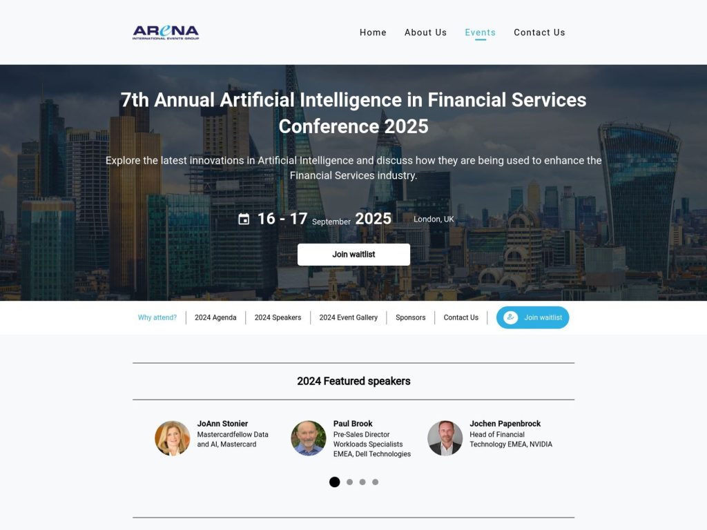 7th Annual Artificial Intelligence in Financial Services Conference 2025 image